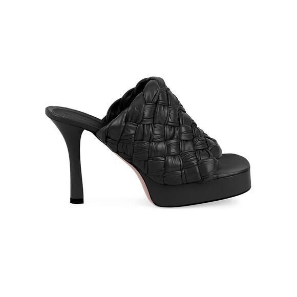 Bottega Veneta Black Leather Platform Heel - Size 8.5 - Picture 1 of 5